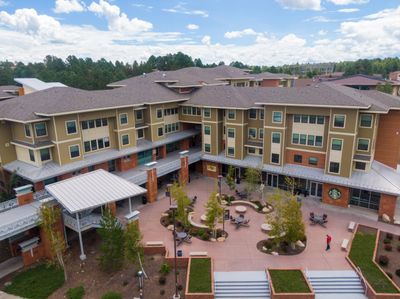 The outside of The Suites, a residential space, located on South Campus at Northern Arizona University.
