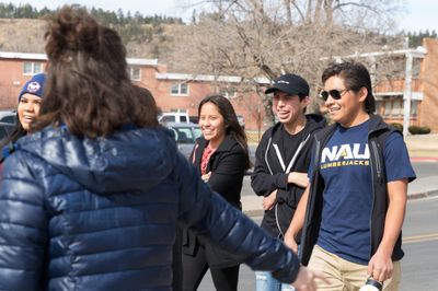 Future Lumberjacks having a great time during a guided tour of NAU's Flagstaff campus.