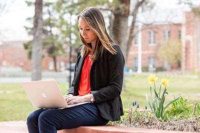 A prospective NAU graduate student attends a virtual informational session.